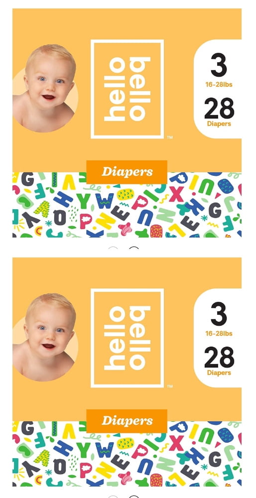 (Bundle of 2 )Hello Bello Diapers, Alphabet Soup Design Size 328 CT