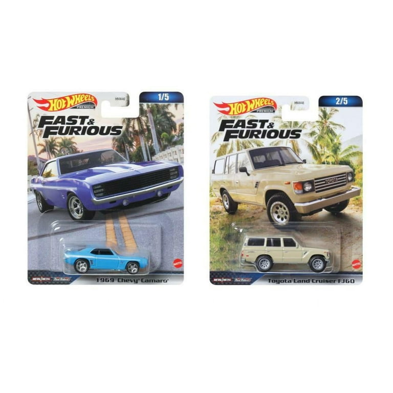 Hot Wheels Fast and Furious 1:64 Bundle, 1969 Chevy Camaro, Toyota