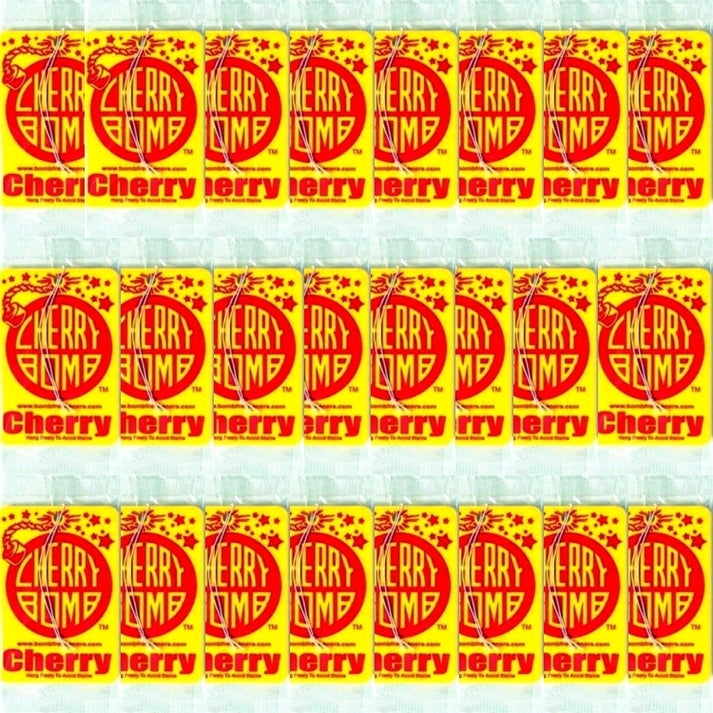 Bundle of 24 Packs - Bomb Fresheners Hanging Car Air Freshener - Cherry Scent (1 Pack)