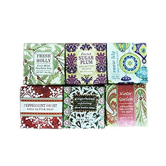 Bundle of 6 Greenwich Bay Trading Co. Soaps 1.9 oz (Christmas Bundle 2)