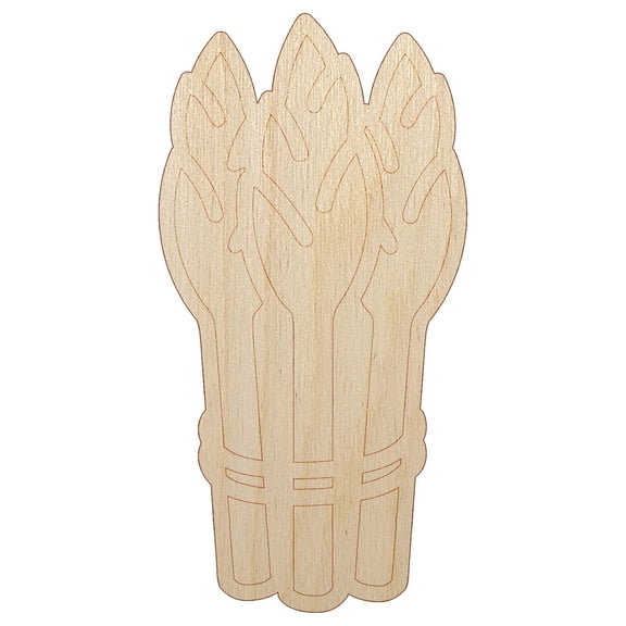 Bundle of Asparagus Vegetable Farm Garden Wood Shape Unfinished Piece Cutout Craft DIY Projects - 4.70 Inch Size - 1/8 Inch Thick