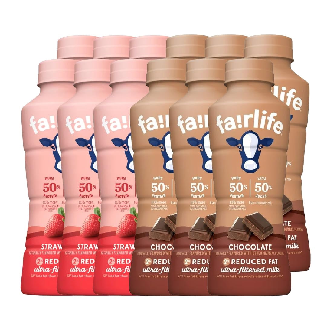 Bundle of Fairlife Milk 2% Reduced Variety Packs, 14 Fl Oz. Chocolate ...