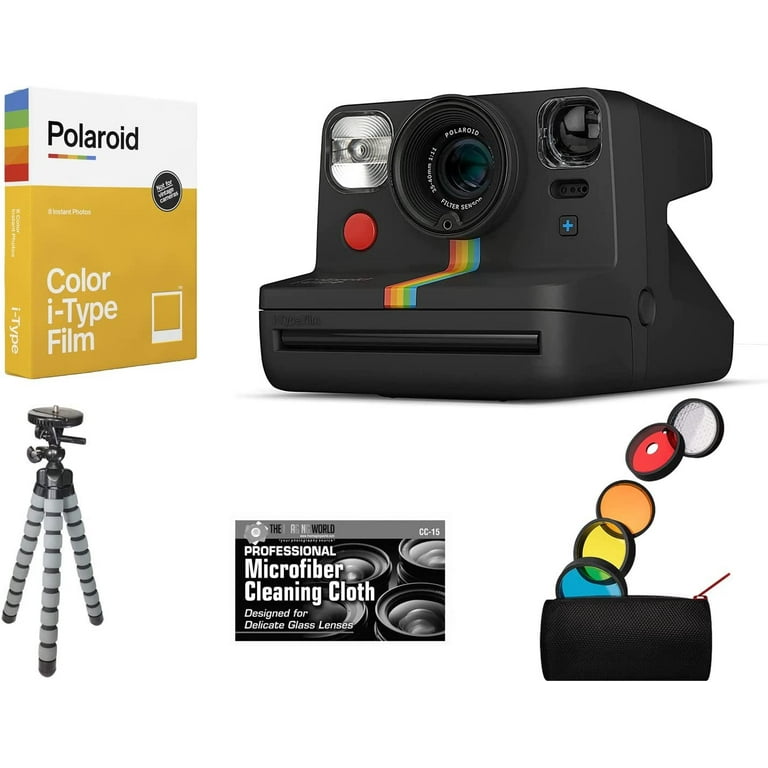 Now+ Gen 2 Instant Camera, White, Bluetooth Now Plus Film Camera with 5  Piece Lens Filter Kit & Pouch, 8 Color Film, Works with Polaroid i-Type and