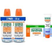 TheraBreath Whitening Toothpaste & Mouthwash Bundle, 2 Pack Toothpaste + 2 Pack Mouthwash