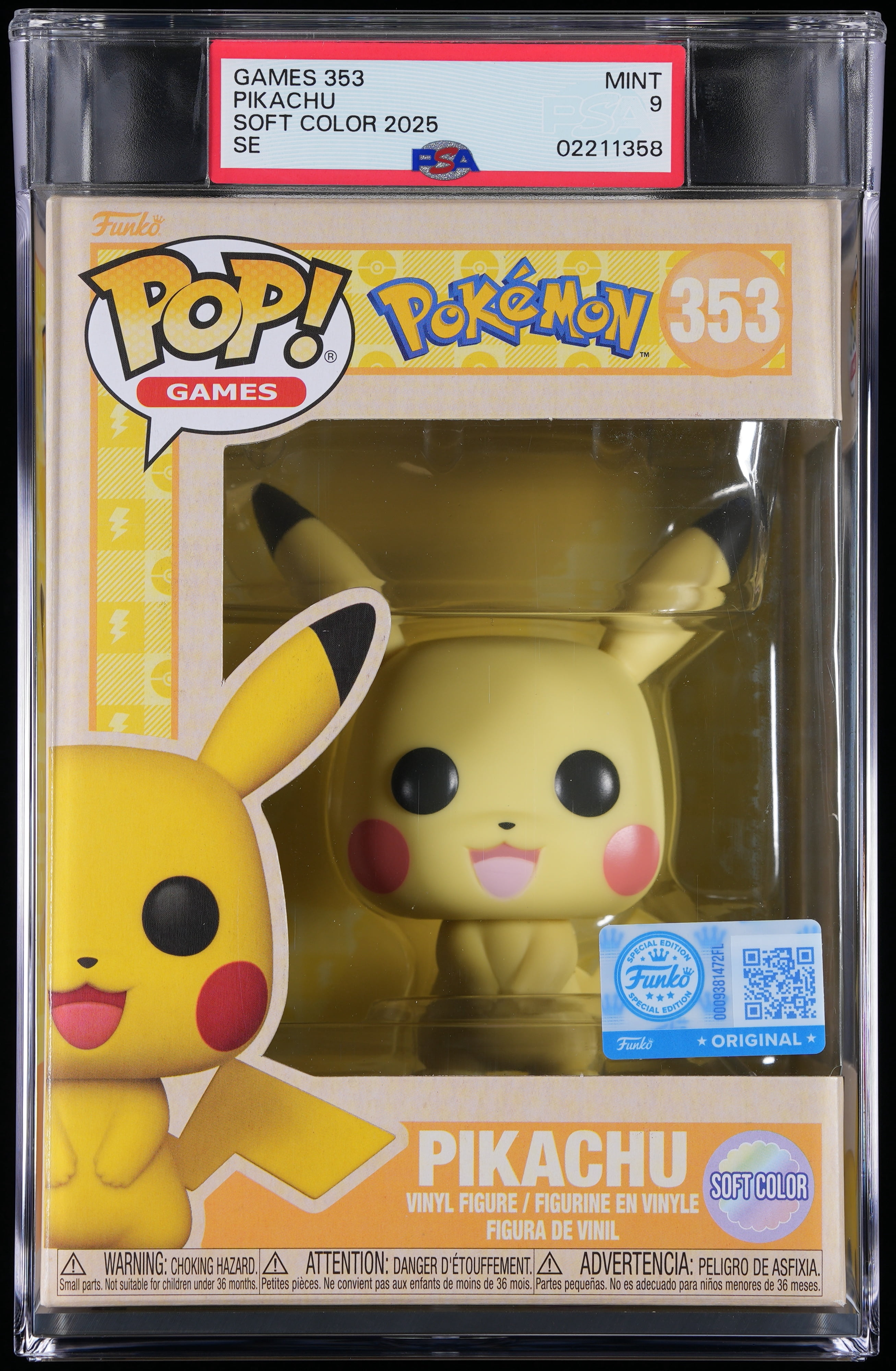 Bundle with PSA 9 MINT Graded Pikachu #353 Pokemon Collectible 