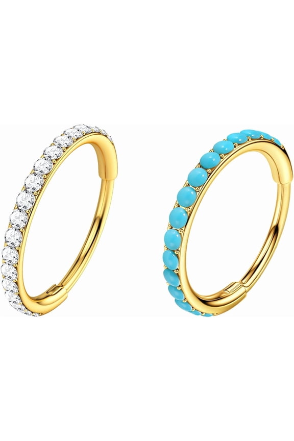 Bundle with Turquoise Nose Ring Hoop