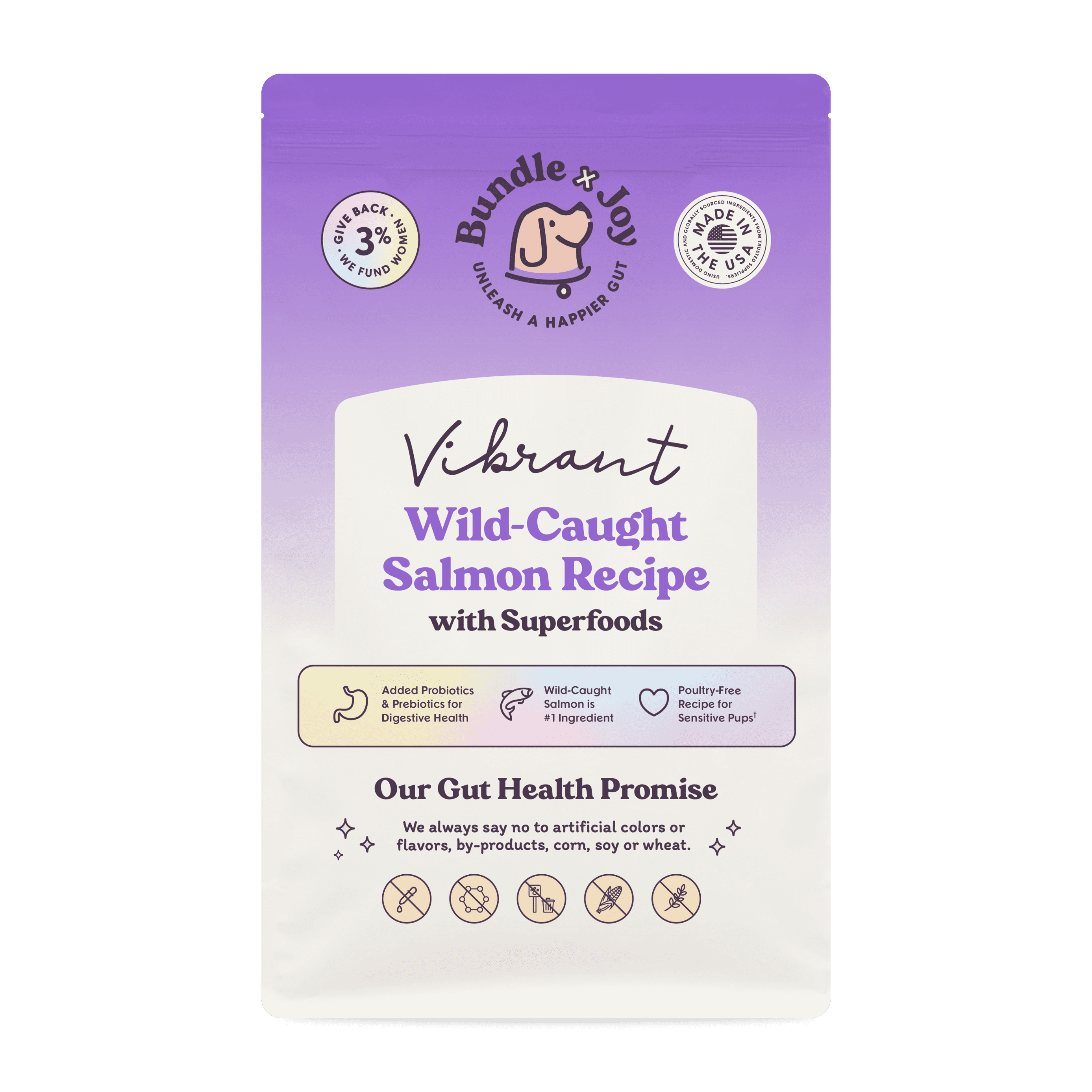 Bundle x Joy Vibrant Gut-Friendly Wild-Caught Salmon Flavor Dry Dog Food, 18 lb Bag