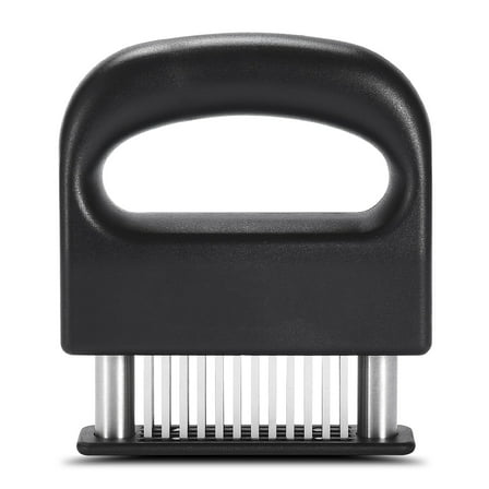 Bundlepro 1 Pack Black Plastic Meat Tenderizer with 48 Stainless Steel Ultra Sharp Needle Blades