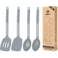 thumbnail image 1 of Bundlepro 4 Pack Silicone Home Kitchen Cooking Utensils Set,Solid Slotted Spatulas Spoons Set, Gray, 1 of 6