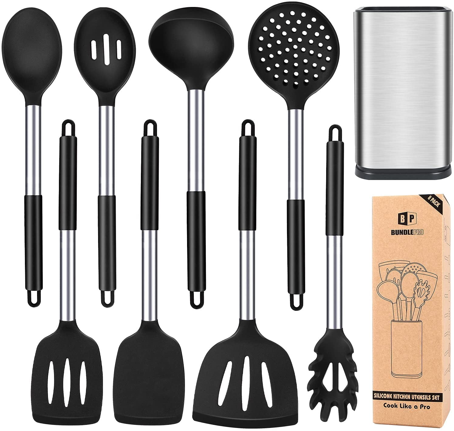 https://i5.walmartimages.com/seo/Bundlepro-8-Pcs-Silicone-Cooking-Utensil-Set-Kitchen-Cookware-with-Stainless-Steel-Handle-Black_40e3c838-6f0d-4968-aa32-113f70b6b6c2.77303ec430a255d91e90022ac10d294f.jpeg