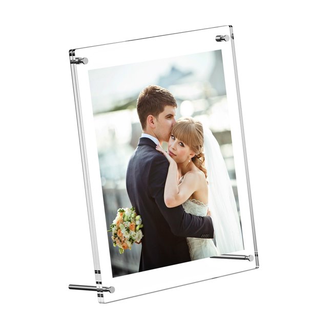 Bundlepro Acrylic Square Picture Frame, Transparent Floating Cubes