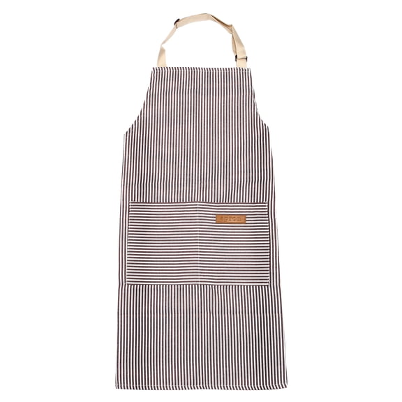 Bundlepro Kitchen Cooking Apron,Adjustable Bib Chef Apron with 2 Pockets for Men Women, Brown Stripe