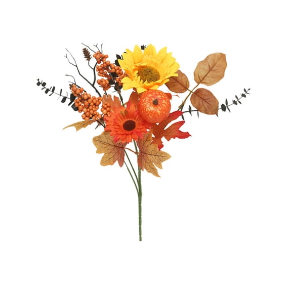 Bundles Artificial Fall Flowers No Fade Faux Autumn Plants, Fake Indoor Outdoor Greenery Decorations for Thanksgiving Christmas Wedding Party Home Garden Fireplace Décor Style G