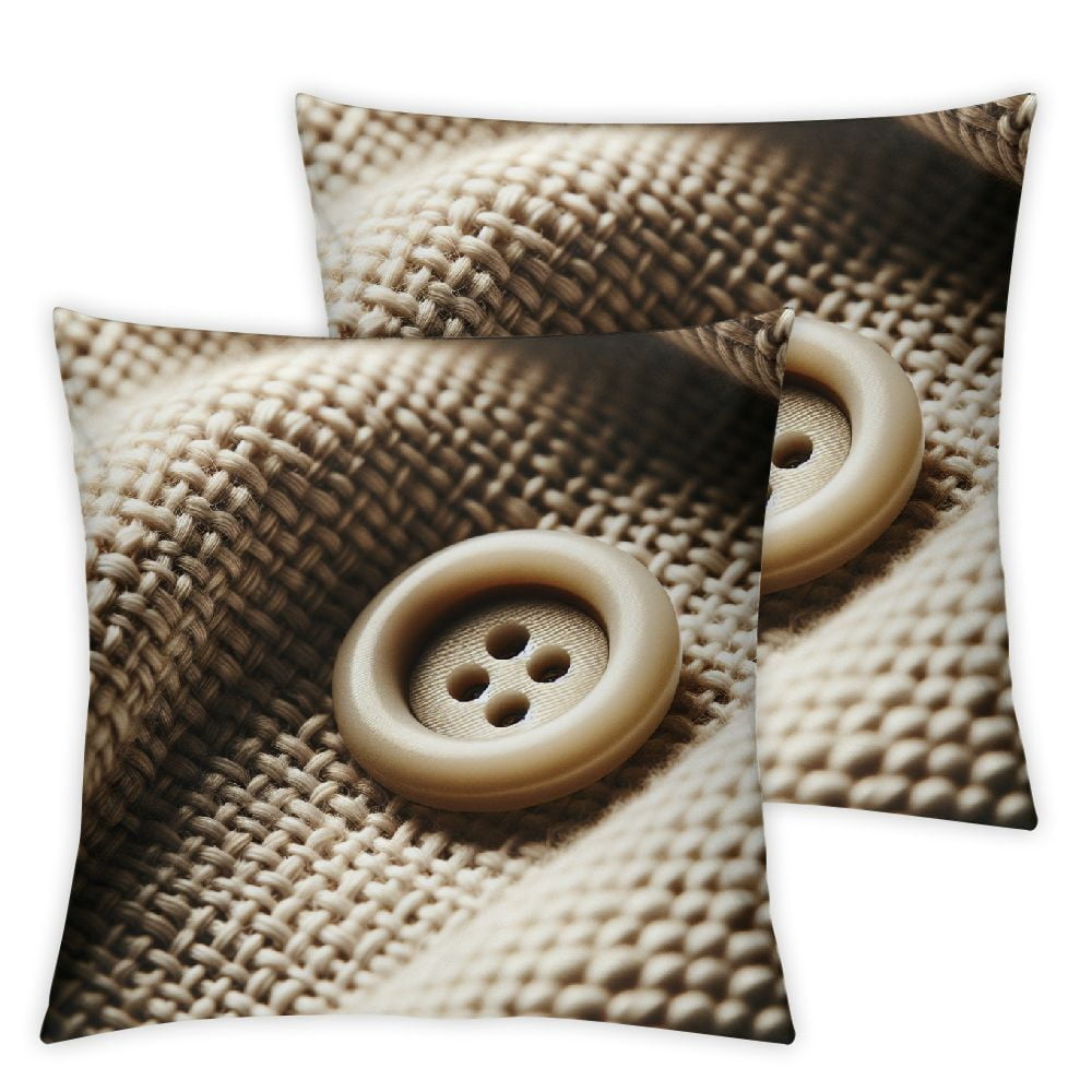 Bundles, Farmhouse Linen Trimmed Edges Pillow Covers, Off White, Burlap