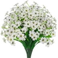 thumbnail image 1 of Bundles Outdoor Artificial Flowers UV Resistant Fake Silk Flowers No Fade Faux Plastic Plants Garden Porch Window Box Decoration(White), 1 of 5