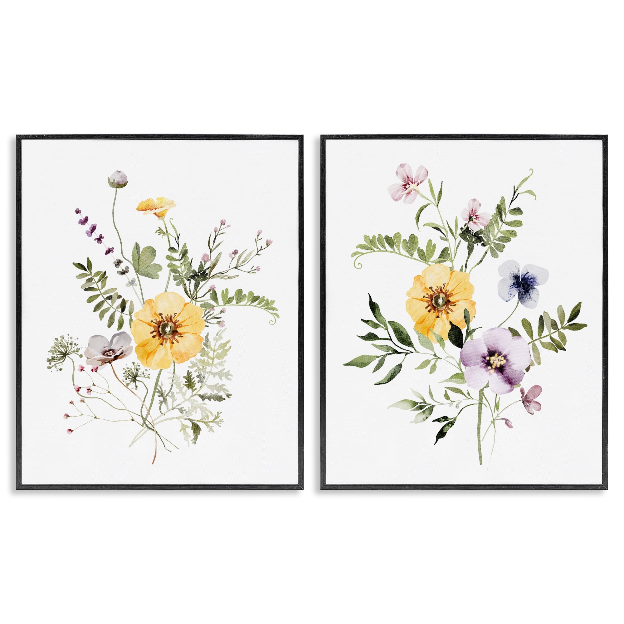 Bundles of Gardening Herbs 2 Piece Black Framed Giclee Art Set, design by Lettered and Lined