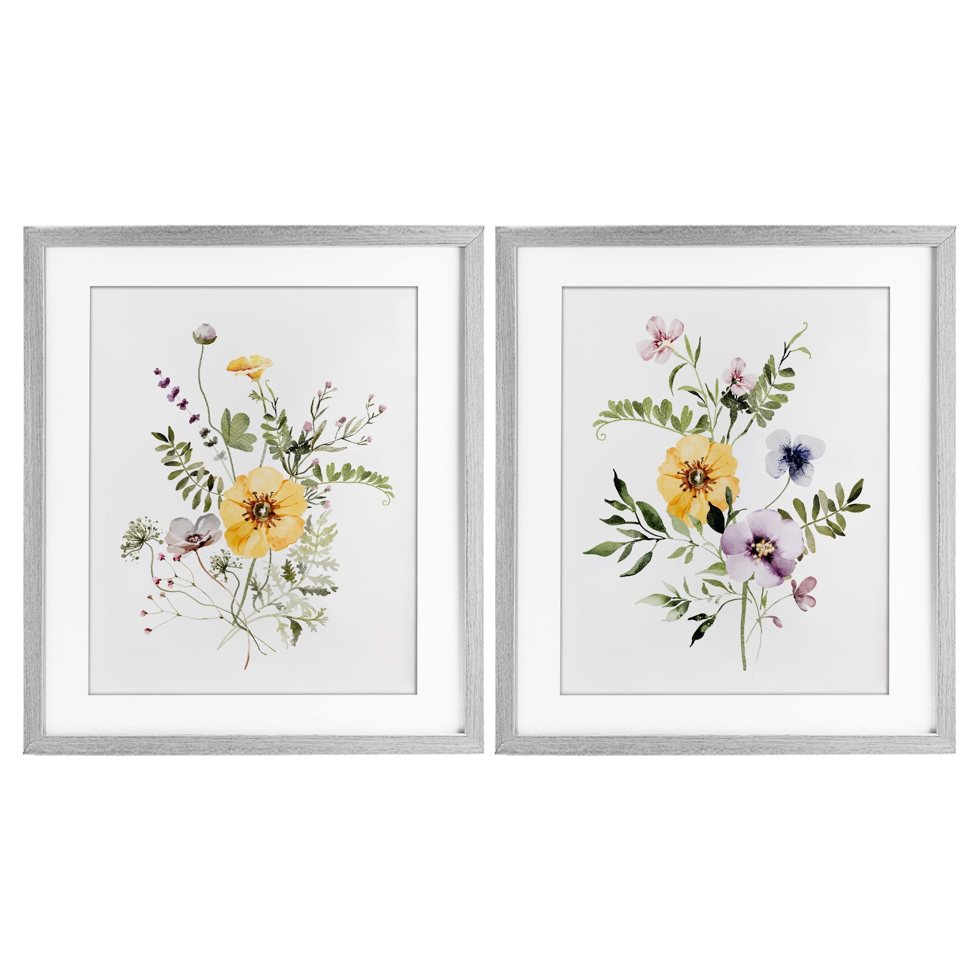 Bundles of Gardening Herbs 2 Piece Gray Framed Print Under Glass Set, design by Lettered and Lined