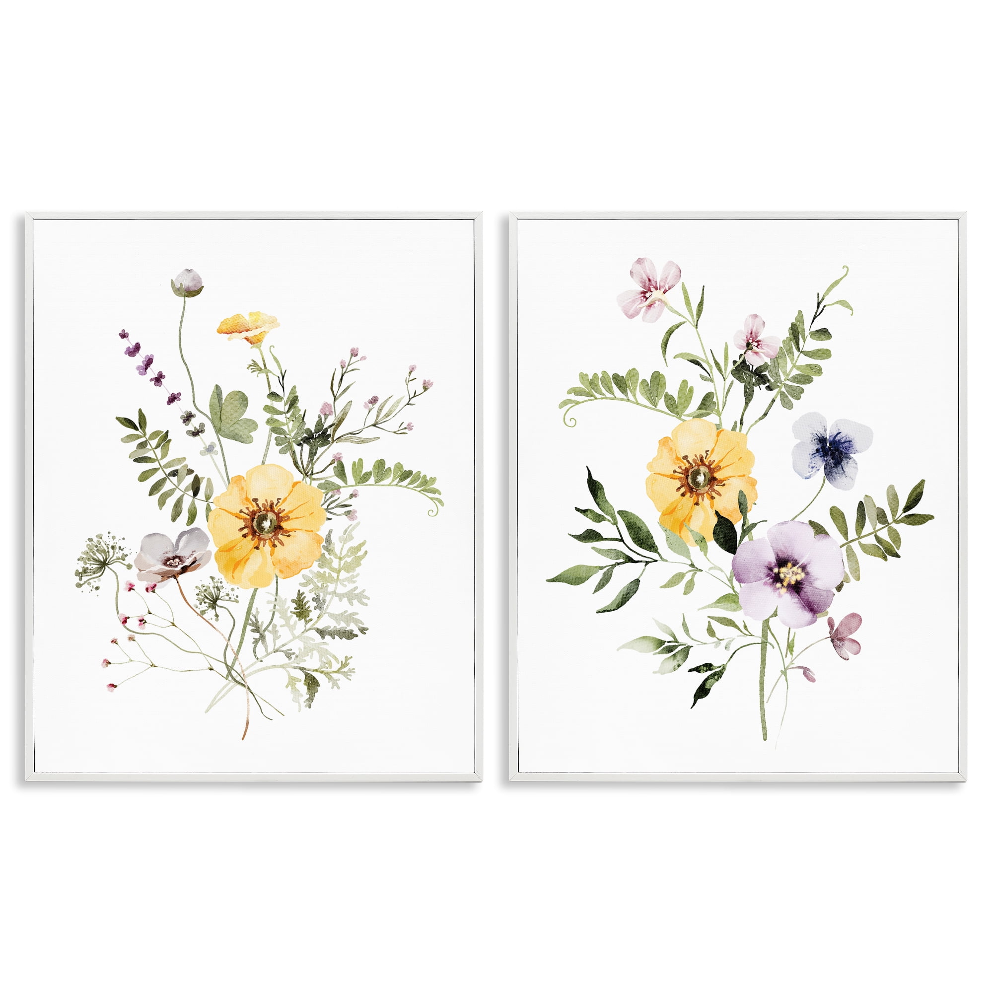 Bundles of Gardening Herbs 2 Piece White Framed Giclee Art Set, design by Lettered and Lined