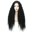 Bundles with Closure European And Black Long Hair Wavy Female Wig