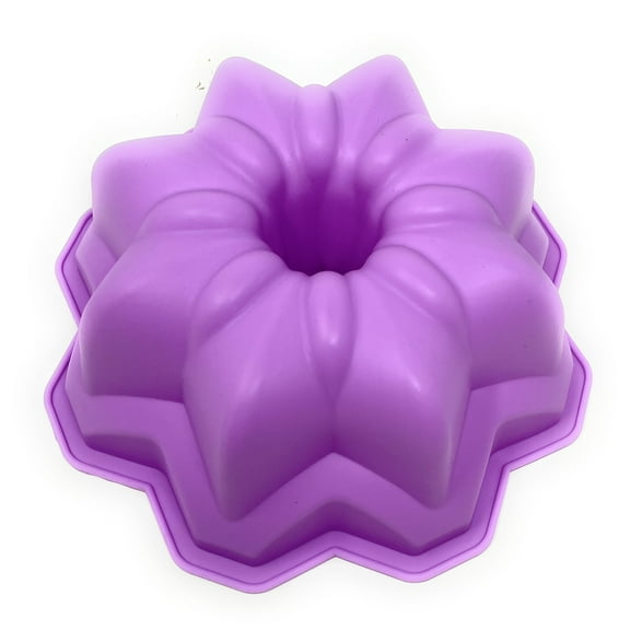 Bundt Cake Pan:  8.5” Silicone Non-Stick Fluted Round Cake Mold for Baking Cakes, Jello Cakes & Bread (Colors Vary)