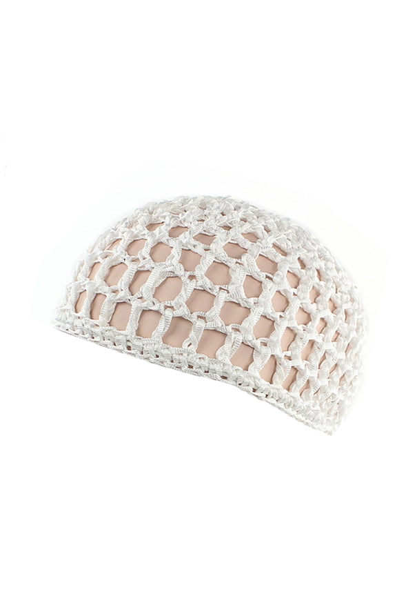Crocheted Hairnet Bonnet for Sleeping Women's Handmade Hairnet Wig Cap Top Net Cap Solid Color Hair Care Cap Sleeping Cap Womens Hats White One Size