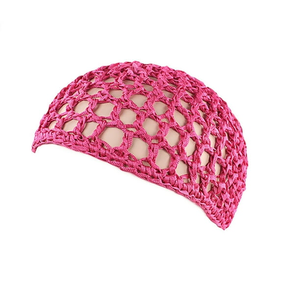 Bunenne Crocheted Hairnet Hd Wig Cap Women's Handmade Hairnet Wig Cap Top Net Cap Solid Color Hair Care Cap Sleeping Cap Bonnet for Sleeping E One Size