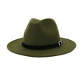 thumbnail image 1 of Bunenne Fedora Hats for Men Kentucky Derby Hats for Men with Men Women Outbacks Belt Wide Hat Hats Vintage Buckle Caps Panama Hat for Men Wide Brim Hats for Men Army Green One Size, 1 of 1