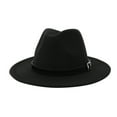 thumbnail image 1 of Bunenne Fedora Hats for Men Kentucky Derby Hats for Men with Men Women Outbacks Belt Wide Hat Hats Vintage Buckle Caps Panama Hat for Men Wide Brim Hats for Men Black One Size, 1 of 1
