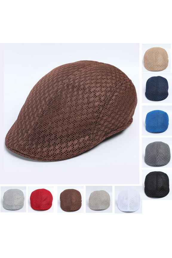 Newsboy Cap for Men Irish Hat Scally Cap for Men Women Soft Net Retro Hats Casul Breathable Winter Warm Comfort Beret Hats Baseball Cap C One Size