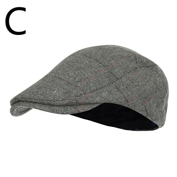Bunenne Newsboy Cap for Men Irish Hat Scally Cap for Men Women Soft Plaid Hats Casul Breathable Winter Warm Comfort Beret Hats Baseball Cap C One Size