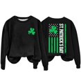 thumbnail image 1 of Bunenne St Patrick Day Sweatshirts Shamrock Sweatshirt Women's Fashion Casual Saint Printed Long Sleeved Round Neck Hoodie Crew Sweatshirt for Women Black 3 S, 1 of 7