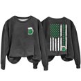 thumbnail image 1 of Bunenne St Patrick Day Sweatshirts Shamrock Sweatshirt Women's Fashion Casual Saint Printed Long Sleeved Round Neck Hoodie Crew Sweatshirt for Women Dark Gray S, 1 of 8