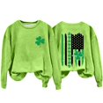 thumbnail image 1 of Bunenne St Patrick Day Sweatshirts Shamrock Sweatshirt Women's Fashion Casual Saint Printed Long Sleeved Round Neck Hoodie Crew Sweatshirt for Women Green M, 1 of 8