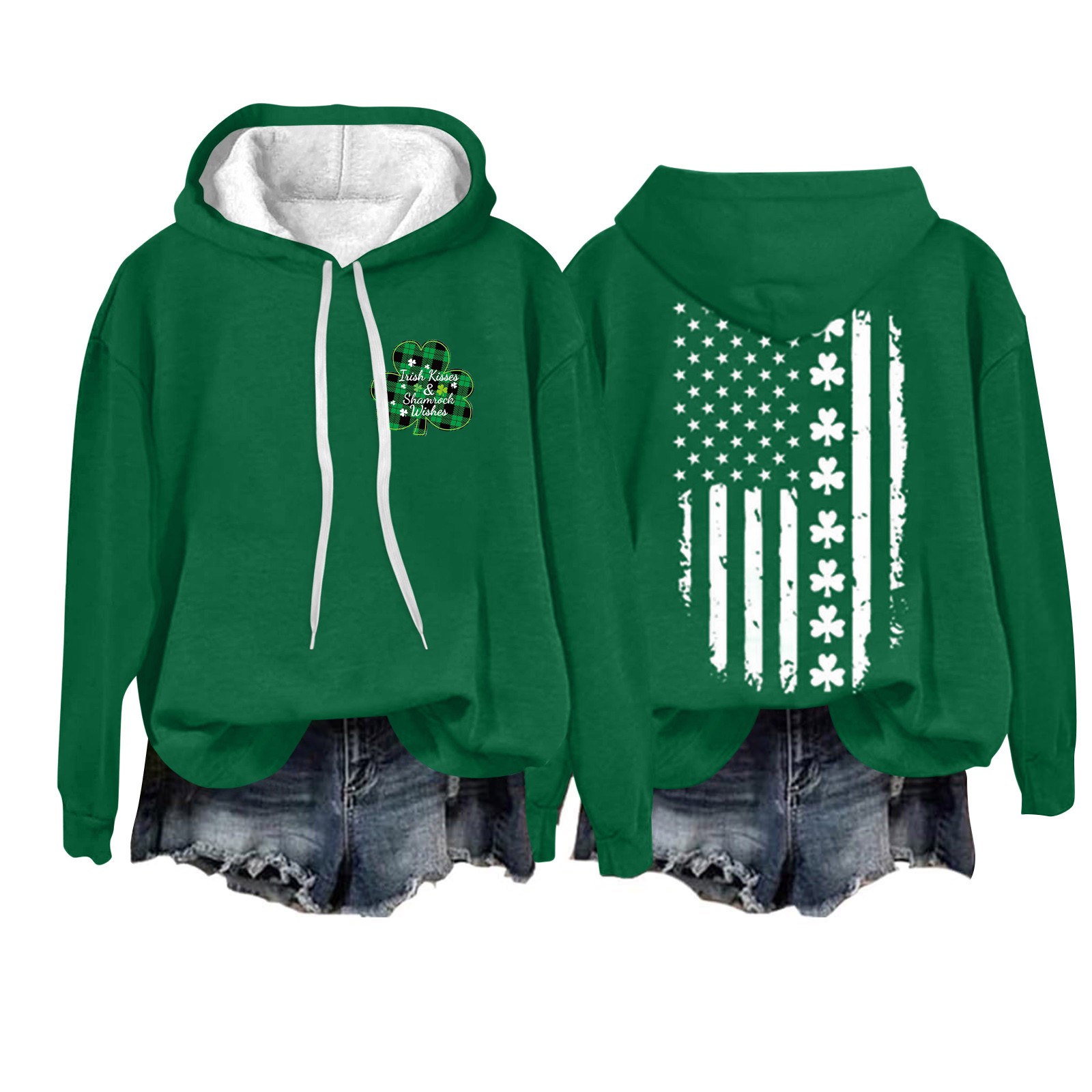 Urvatac St. Patrick's Day Sweatshirt - Shamrock Clover Print Irish Top | Casual Loose Fit Long Sleeve For Women