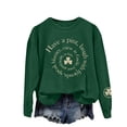 thumbnail image 1 of Bunenne St Patrick Day Sweatshirts Shamrock Sweatshirt Women's St. Day Print Long Sleeved Pullover Hooded Solid Color Hoodie Crew Sweatshirt for Women Army Green 3 L, 1 of 4