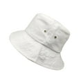 thumbnail image 1 of Bunenne Sun Hats for Women Bucket Hat Fishing Hat Unisex Washed Old Solid Color Breathable Hole Hollow Denim Fisherman Hat Beach Hats for Women Gardening Hat for Women White One Size, 1 of 2