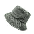 thumbnail image 1 of Bunenne Sun Hats for Women Bucket Hat Fishing Hat Unisex Washed Old Solid Color Breathable Hole Hollow Denim Fisherman Hat Beach Hats for Women Gardening Hat for Women Army Green One Size, 1 of 4