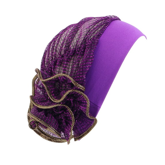 Bunenne Turbans for Women Head Scarf for Women's Hair Head Wraps Head Scarf Hat Cap Hair Scarf Turban Head Wrap Turban Hats Head Coverings for Women Cancer Headwear for Women Chemo Purple One Size