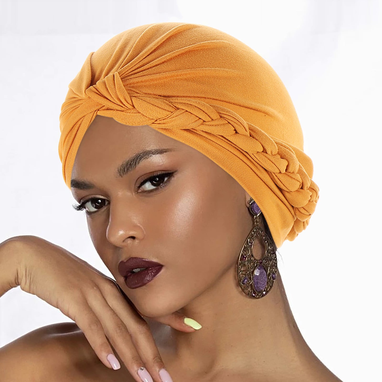Yirtree Women Turban Pre-Tied Bonnet Braid Turban African Head