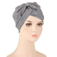 thumbnail image 1 of Bunenne Turbans for Women Head Wraps for Women Head Scarf Women Muslim Turban Hatbow Hair Bonnet Head Wrap Cover Head Coverings for Women Hair Bonnet Dark Gray One Size, 1 of 2