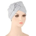 thumbnail image 1 of Bunenne Turbans for Women Head Wraps for Women Head Scarf Women Muslim Turban Hatbow Hair Bonnet Head Wrap Cover Head Coverings for Women Hair Bonnet Silver One Size, 1 of 2