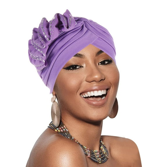 Bunenne Turbans for Women Head Wraps for Women Jersey Hijab for Women Cancer Head Hat Cap Ethnic Floral Hair Cover Wrap Turban Headwear Turban Cap for Ladies Womens Head Wraps G One Size