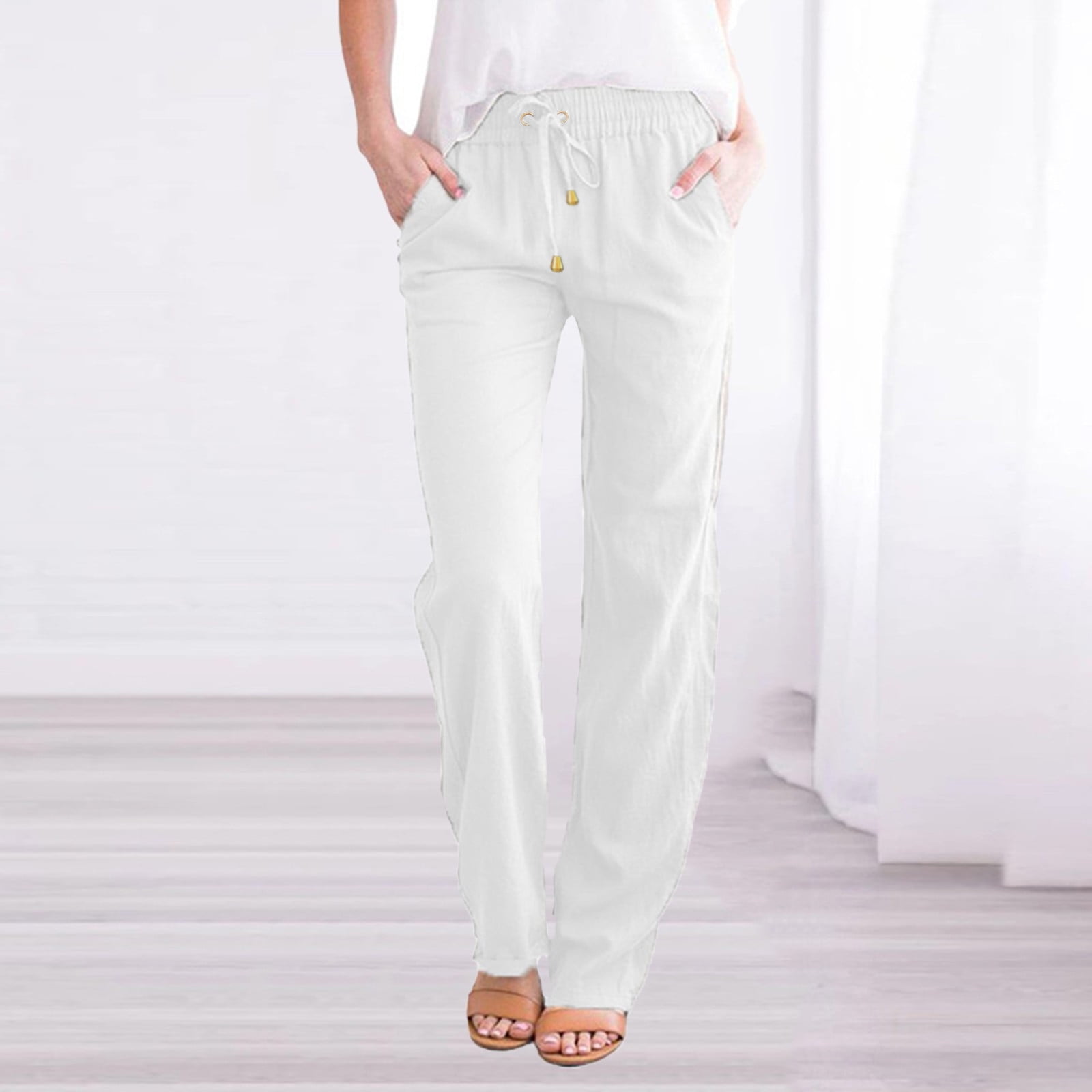 Women's Casual Straight Wide-leg Pants