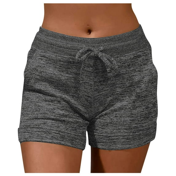 Bunenne Young Adult Shorts Womens Casual Shorts Women Soft and Comfy Activewear Lounge Shorts with Pockets and Drawstring Women Shorts Pockets Gray XL