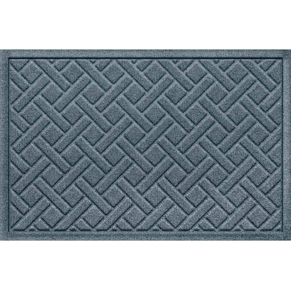 Bungalow Flooring Waterhog Door Mat, 2' x 3', Made in USA, Durable and Decorative Floor Covering, Skid Resistant, Indoor/Outdoor, Water-Trapping, Lattice Design, Bluestone