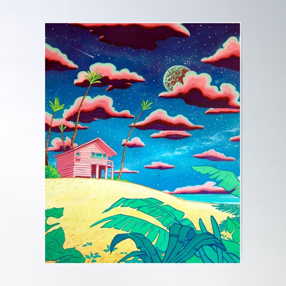 Bungalow Poster Wall Art, Modern Wall Decor For Living Room Bedroom, 12x18 UNFRAMED