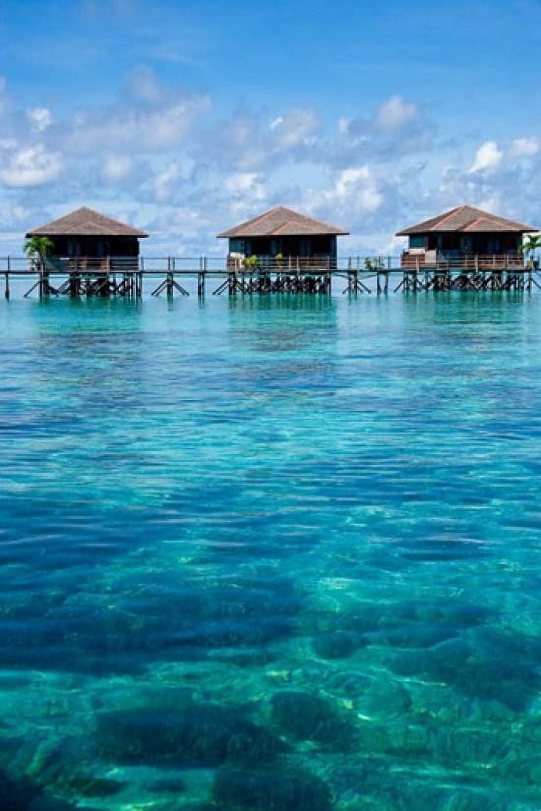 Bungalows Sipadan-Kapalai Dive Resort Borneo Malaysia Canvas Art - Ali Kabas DanitaDelimont (15 x 22)