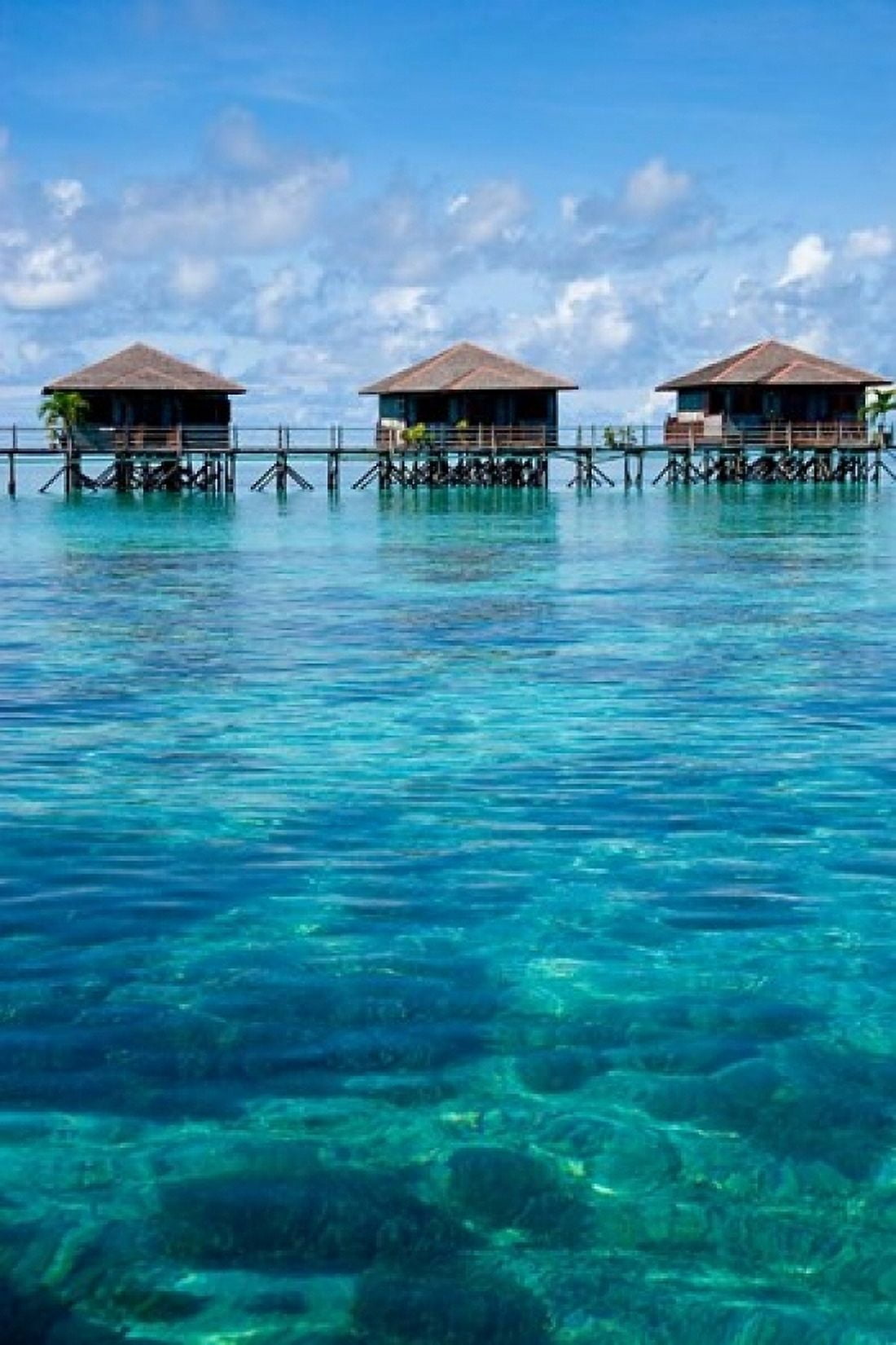 Bungalows Sipadan-Kapalai Dive Resort Borneo Malaysia Canvas Art - Ali Kabas DanitaDelimont (24 x 36)