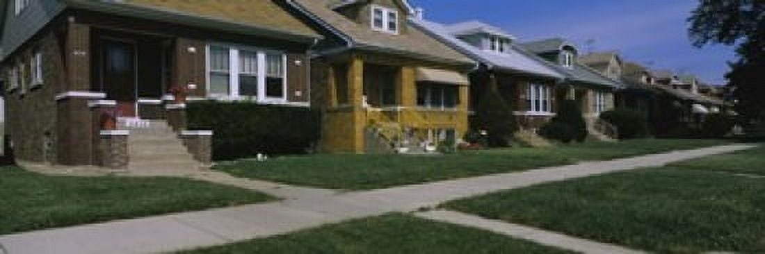 Bungalows in a row Berwyn Chicago Cook County Illinois USA Canvas Art - Panoramic Images (36 x 12)