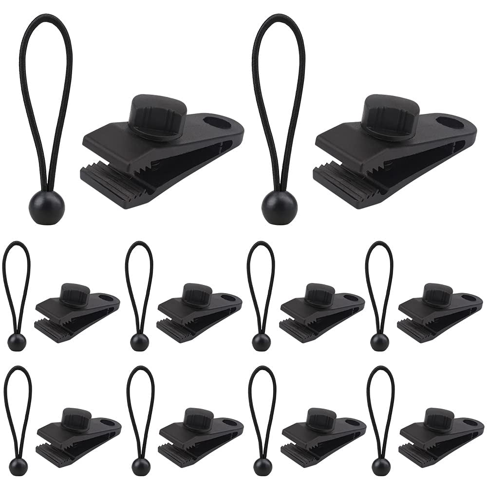 Bungee Balls, Black Ball Bungee Heavy Duty Heavyweight 4 inches Tarp Bungee Cords, Weather Resistant Tie Down Strap 4mm Thickness - for Camping, Tents, Cargo, Holding Wire and Hoses